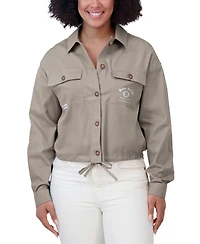 Wear by Erin Andrews Women's Gray Boston Bruins Cinched Button-Up Jacket
