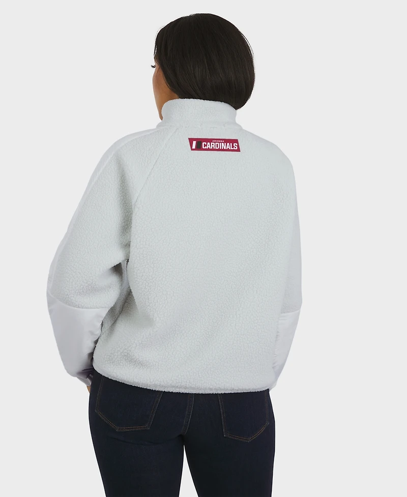 Wear by Erin Andrews Women's White Arizona Cardinals Polar Fleece Half-Zip Jacket