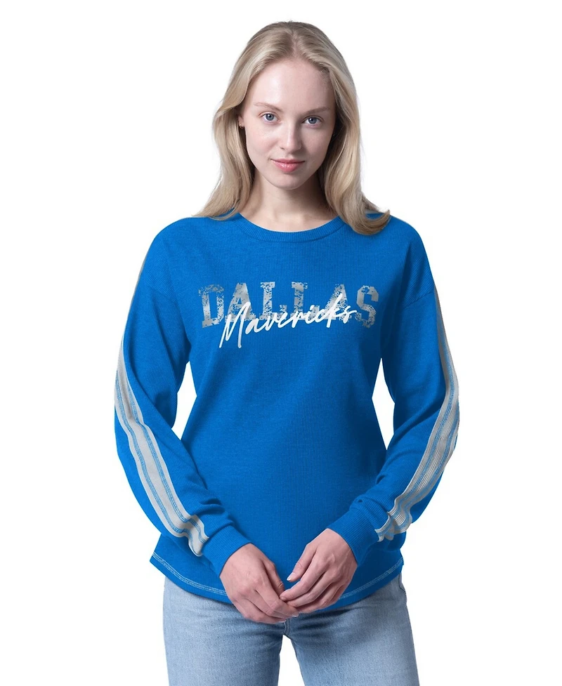 G-iii 4Her by Carl Banks Women's Blue Dallas Mavericks Advantage Tri-Blend Long Sleeve T-Shirt