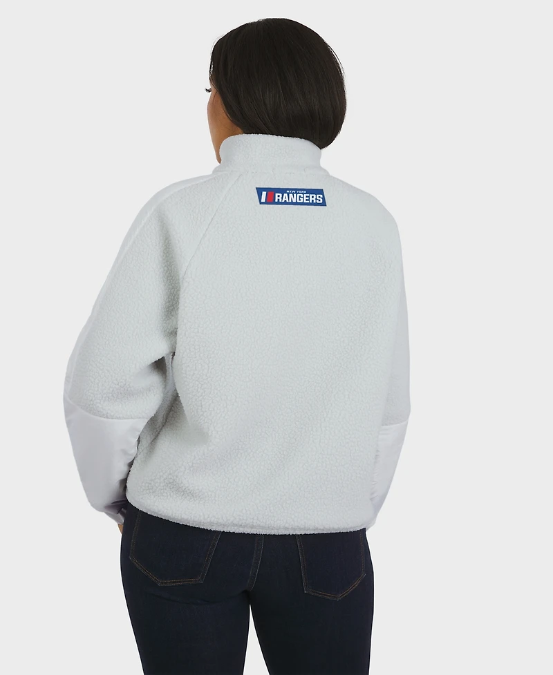 Wear by Erin Andrews Women's Gray New York Rangers Polar Fleece Quarter-Zip Jacket