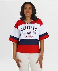 Wear by Erin Andrews Women's Red/White Washington Capitals Jersey Style T-Shirt