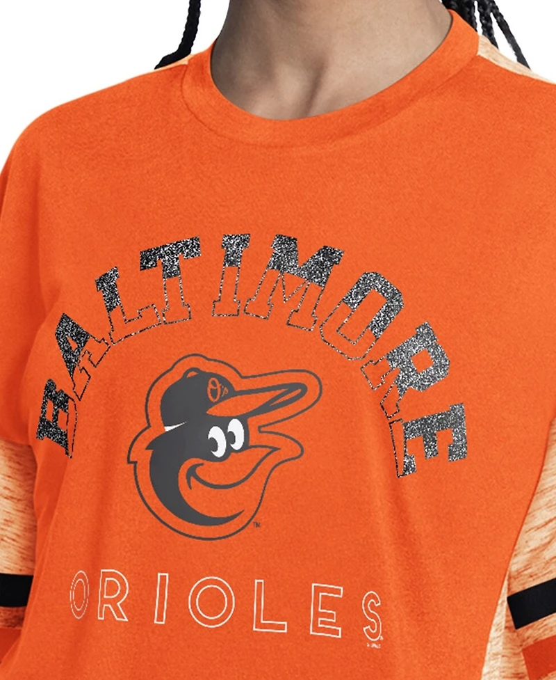 G-iii 4Her by Carl Banks Women's Orange Baltimore Orioles Off-Season Oversized Top