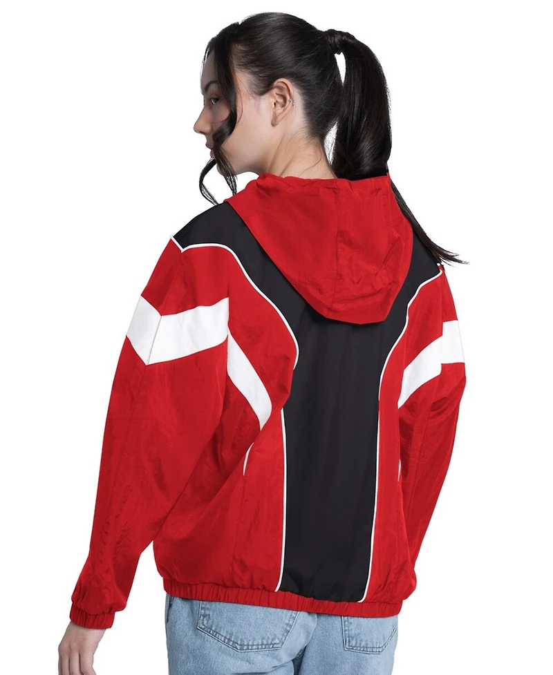 G-iii 4Her by Carl Banks Women's Red/Black Chicago Bulls Quarterback Lightweight Oversized Full-Zip Jacket