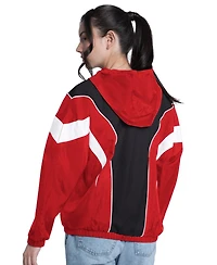 G-iii 4Her by Carl Banks Women's Red/Black Chicago Bulls Quarterback Lightweight Oversized Full-Zip Jacket