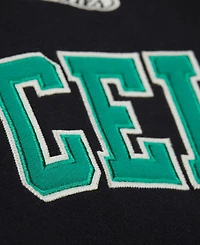 Mitchell & Ness Men's Black Boston Celtics Vintage Logo Courtside Fleece Full-Button Jacket