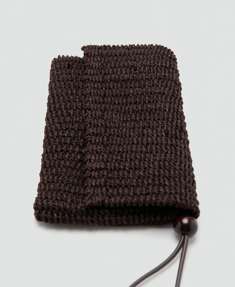 Mango Women's Natural-Fiber Flap Pouch