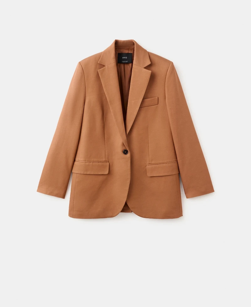 Mango Women's Straight-Fit Suit Blazer