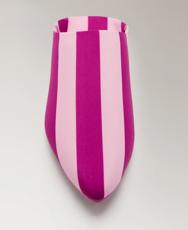 Mango Women's Stitching Detail Striped Clogs