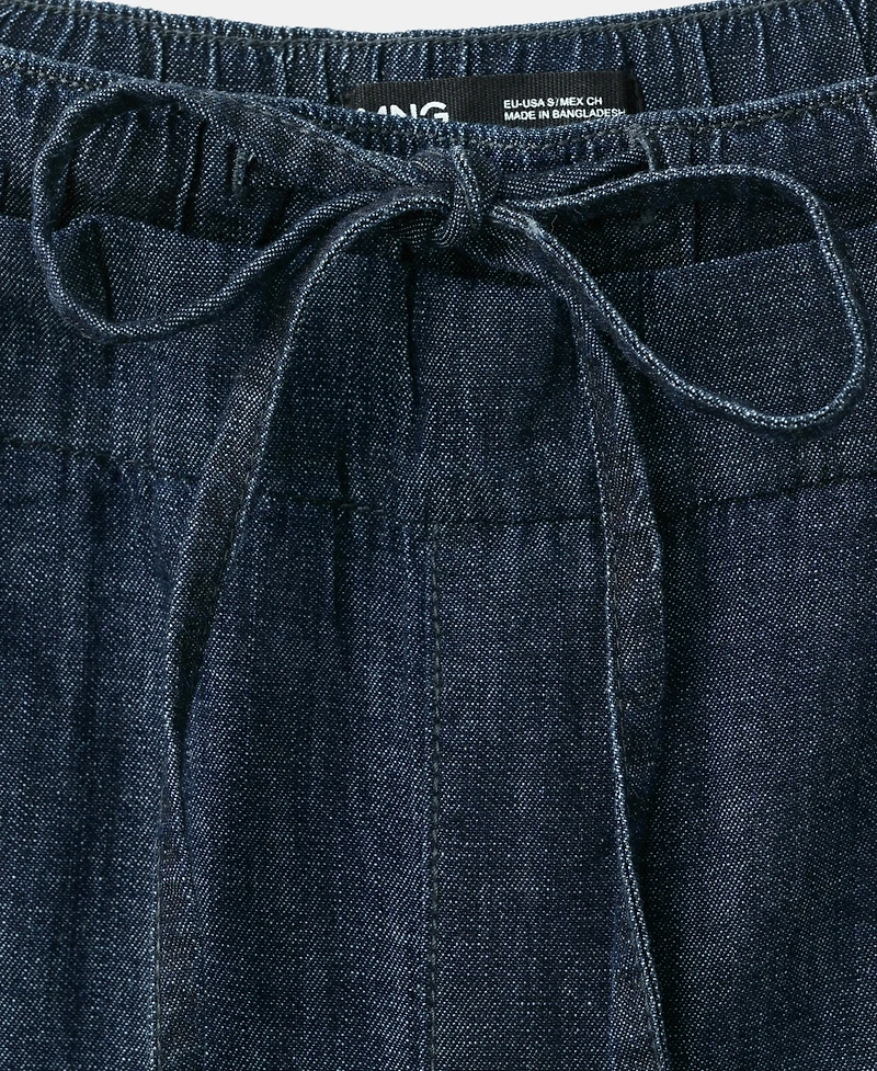 Mango Women's Wide Leg Denim Pants