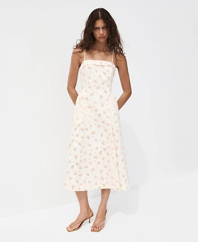 Mango Women's Floral-Print Flared Dress