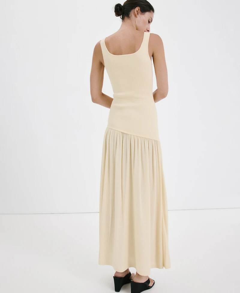 Mango Women's Asymmetrical-Cut Knit Dress