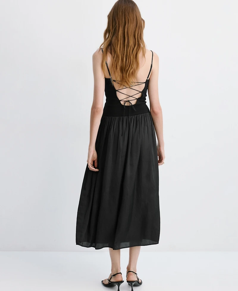 Mango Women's Crossed Back Knitted Dress