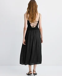 Mango Women's Crossed Back Knitted Dress