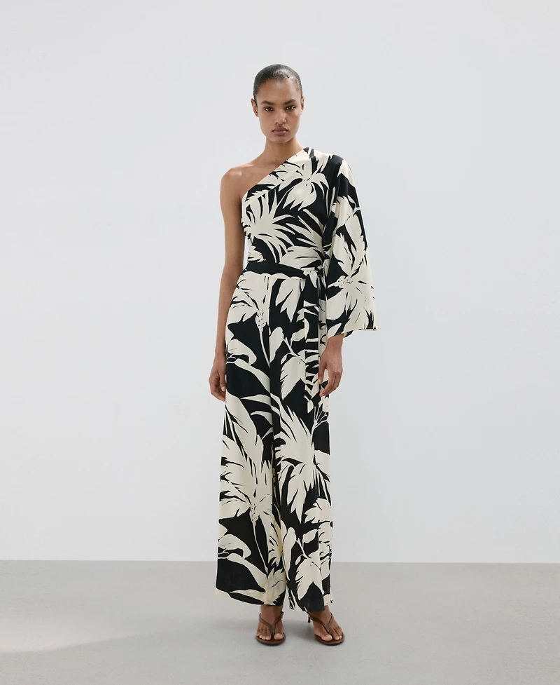 Mango Women's Asymmetrical Flared-Sleeve Jumpsuit