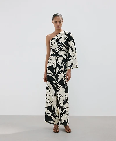 Mango Women's Asymmetrical Flared-Sleeve Jumpsuit