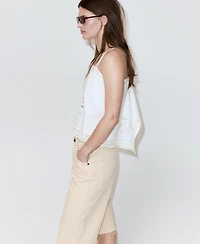 Mango Women's Lace Accents Embroidered Top