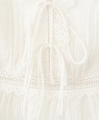 Mango Women's Contrasting Trim Lyocell Top