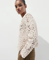 Mango Women's Lace Details Knitted Jacket