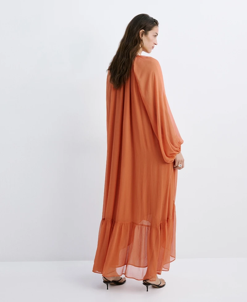 Mango Women's Ruffles Flowy Dress