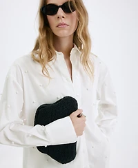 Mango Women's Lyocell Cultivated Pearl Blouse