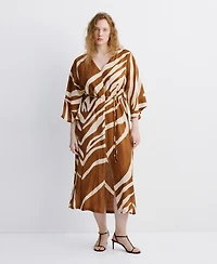 Mango Women's Printed Midi Dress