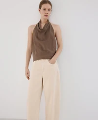 Mango Women's Draped Neck Lyocell Top