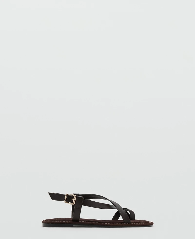 Mango Women's Straps Leather Sandals