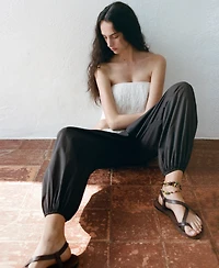 Mango Women's Straps Leather Sandals