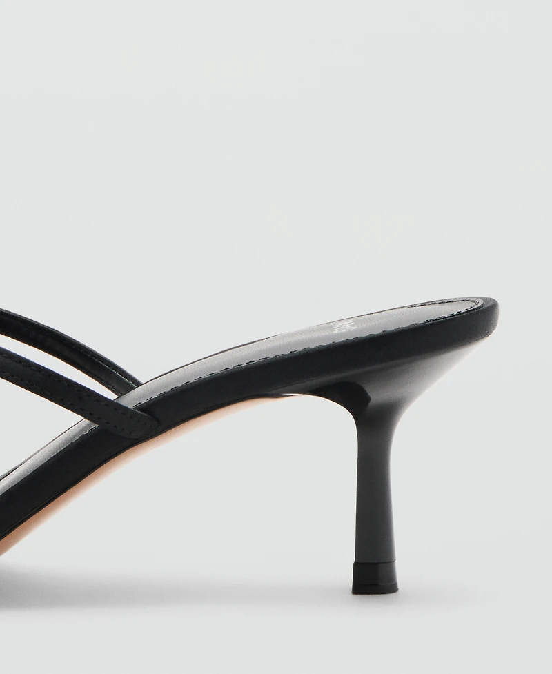 Mango Women's Satin Straps Heeled Sandals