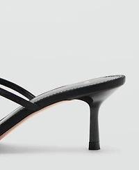 Mango Women's Satin Straps Heeled Sandals