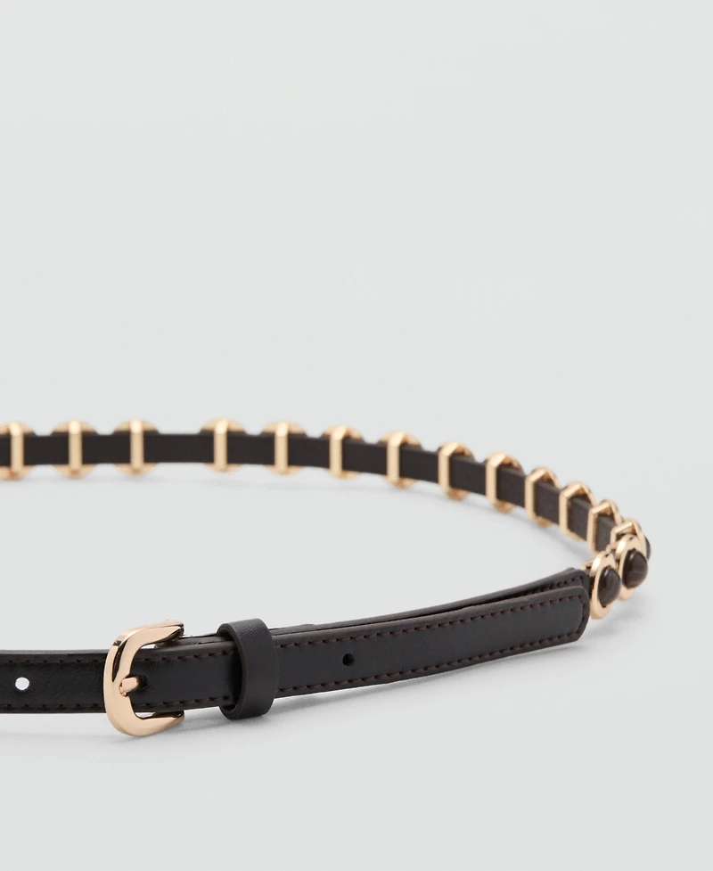 Mango Women's Applique Skinny Belt