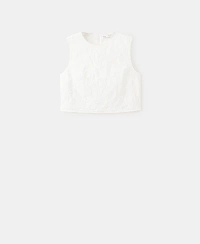 Mango Women's Floral Embroidered Cotton Top