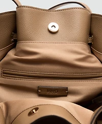 Mango Women's Large Faux-Leather Shoulder Bag