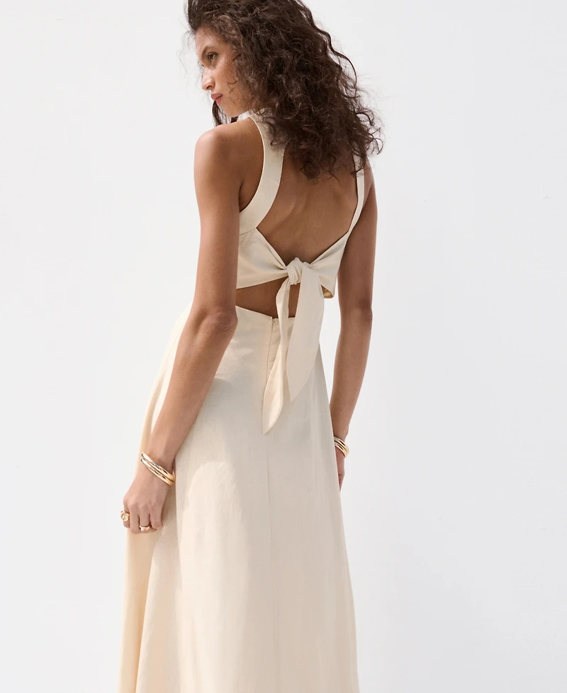 Mango Women's A-Line Linen Dress
