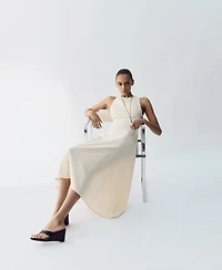 Mango Women's A-Line Linen Dress