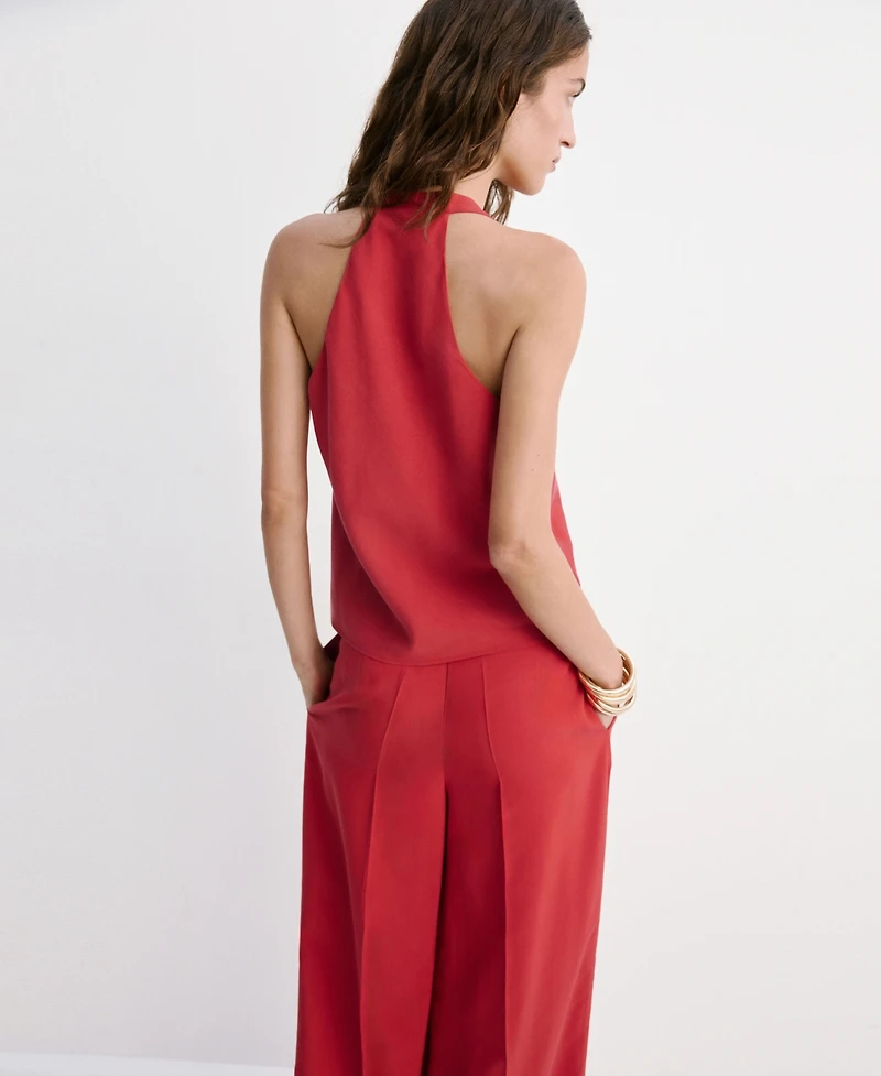 Mango Women's Fitted Lyocell Top