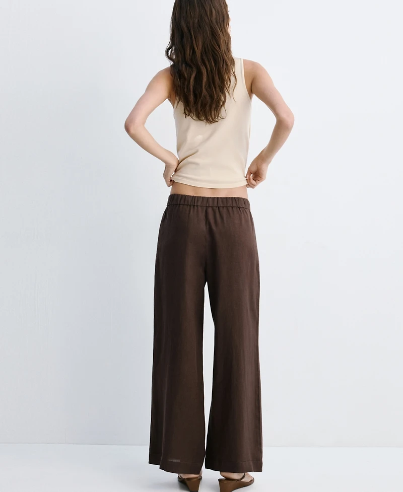 Mango Women's Buttons Linen Pants