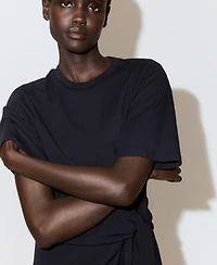 Mango Women's Side Tie Cotton Dress