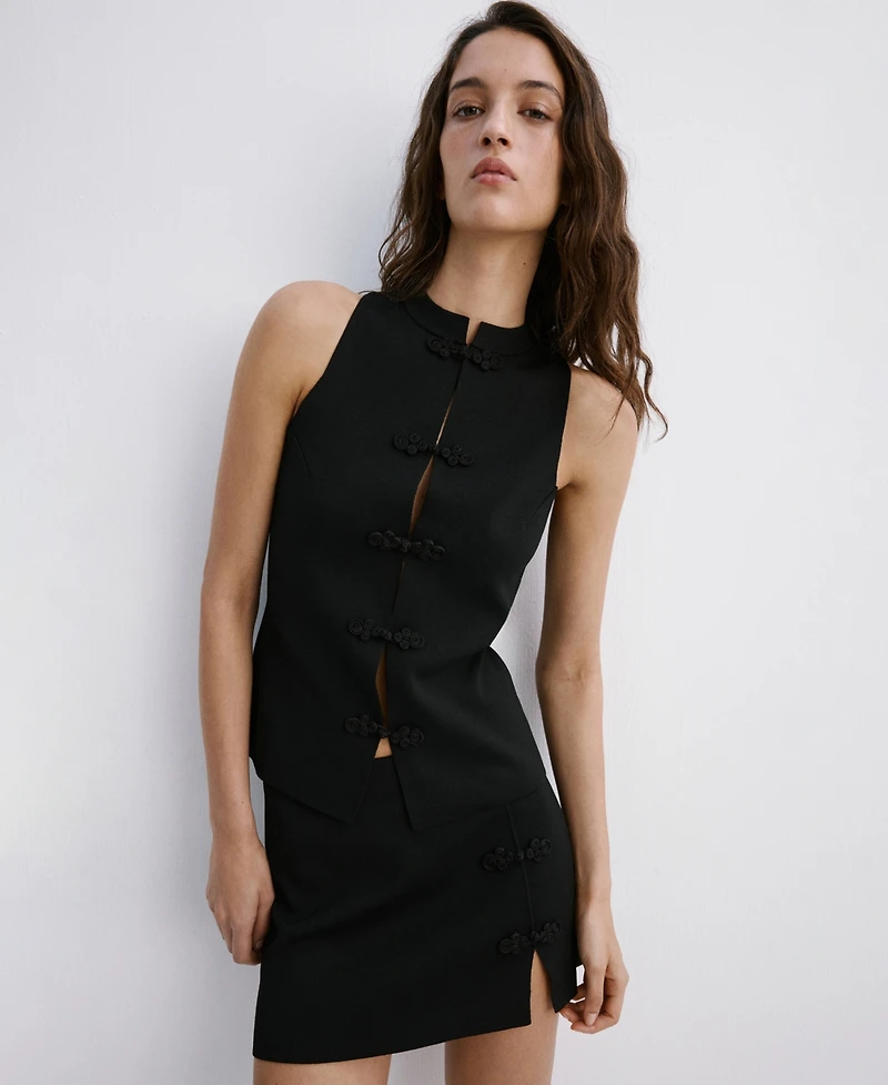 Mango Women's Toggles Knit Vest