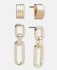 On 34th Textured Stud & Link Drop Earrings, 2-Piece Set, Macy's Exclusive