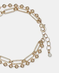 On 34th Heart & Padlock Double Chain Charm Bracelet, Macy's Exclusive