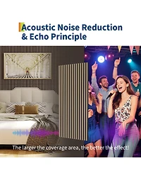 gaomon 3D Fluted Wood Slat Acoustic Soundproof Wall Panels for Noise Reduction