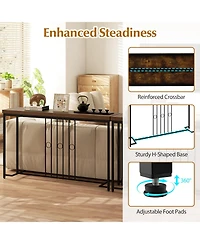 Slickblue Industrial 55" Console Table with Sturdy H-Frame Design