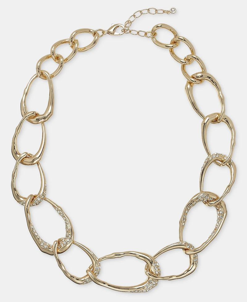 Style & Co Glass Crystal Chain Collar Necklace, Macy's Exclusive