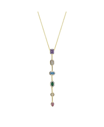 Spero London Kaleidoscope Y Lariat Sterling Silver Drop Necklace