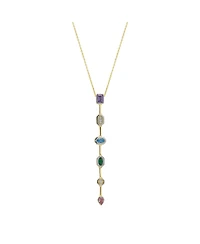 Spero London Kaleidoscope Y Lariat Sterling Silver Drop Necklace