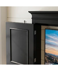 Homsee Tv Cover Retro Dust Protector and Media Console | Foldable and Wall-Ventilated Tv Cabinet