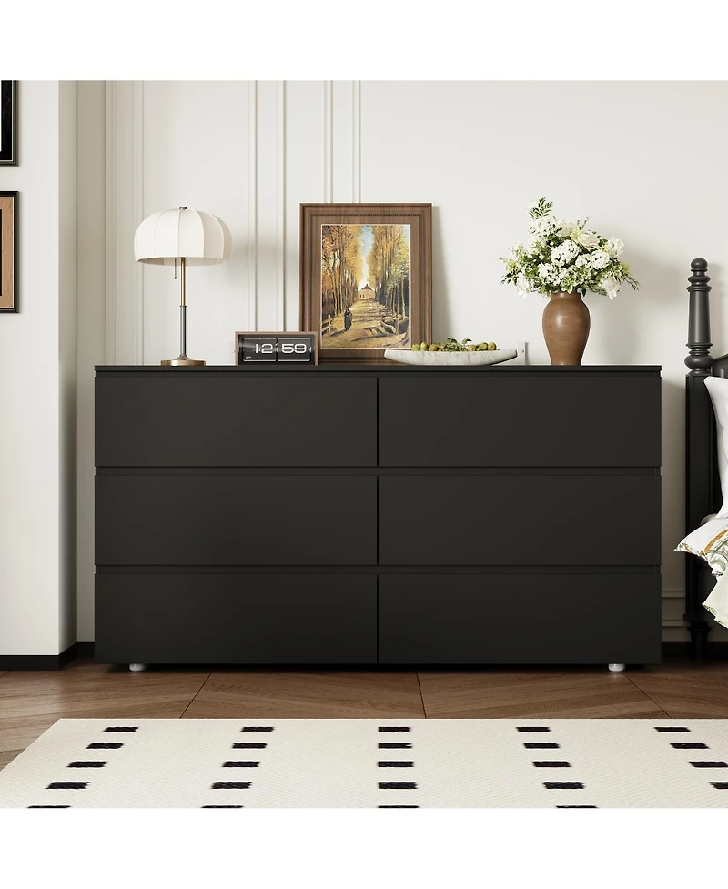 Homsee 6-Drawers Wood Chest of Drawer Cabinet Organizer