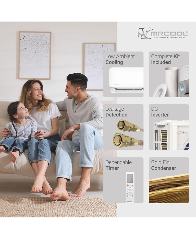 Mrcool Easy Pro 9K Btu Diy Ductless Mini-Split Air Conditioner Heat Pump System