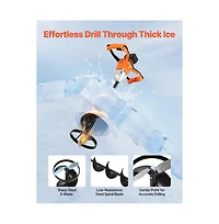Sugift 20V Cordless Ice Auger with 8 in 2-in-1 Drill Bit and Brushless Motor